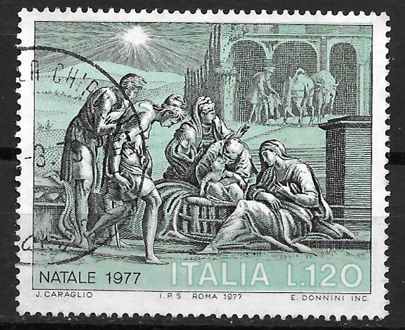 Alle Briefmarken: Italien 1977: Weihnachten – Gebraucht aus Zürich von Rainstamps