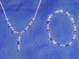 Set collana e braccialetto in argento con lapislazzuli