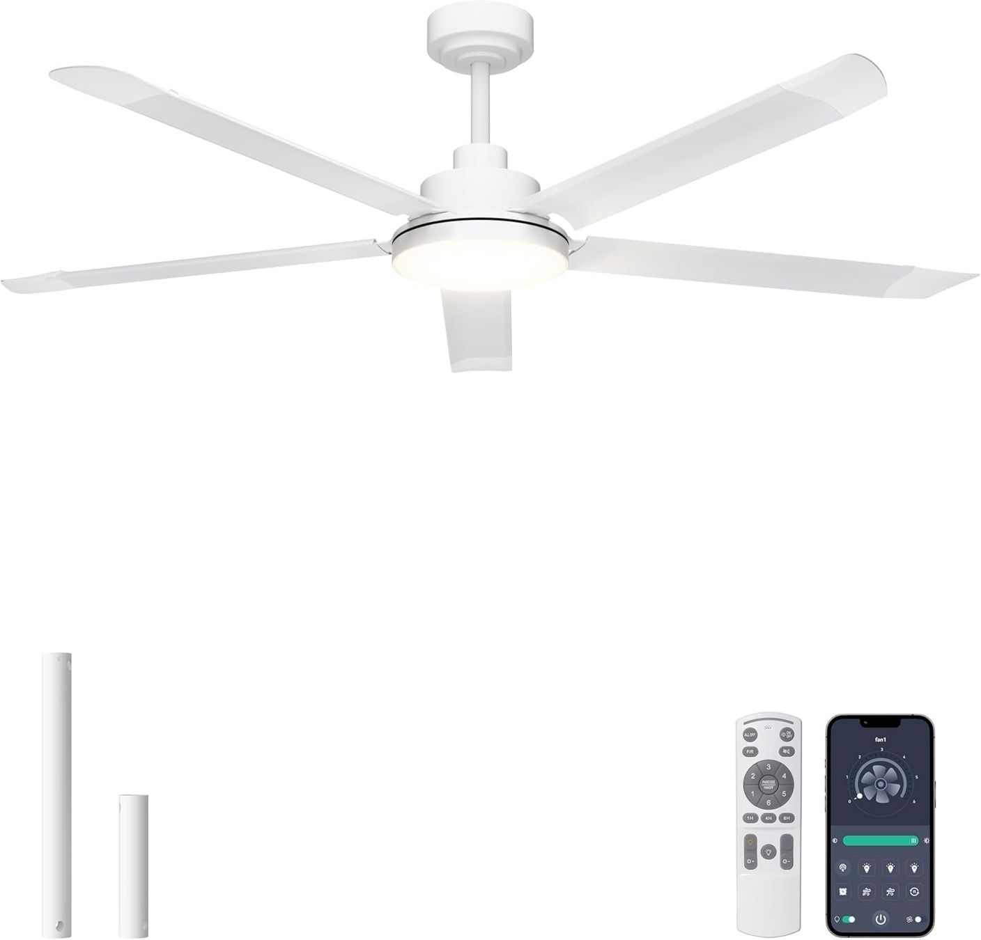 Ventilatori: Deckenventilator weiss, mit Beleuchtung, Durchmesser 152 cm – Nuovo e nell'imballaggio originale da Hausen AG venduto da Jan99