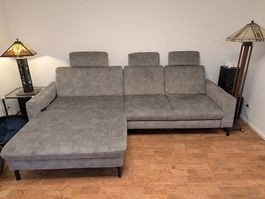 Schubiger Ecksofa Miles (Wohnlandschaft) grau