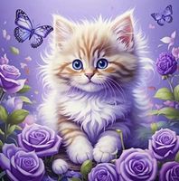 Diamond Painting Katze & Schmetterlingen-104-40x40-426
