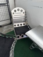 Lot de 2 chaises et 1 table style aviation aluminium