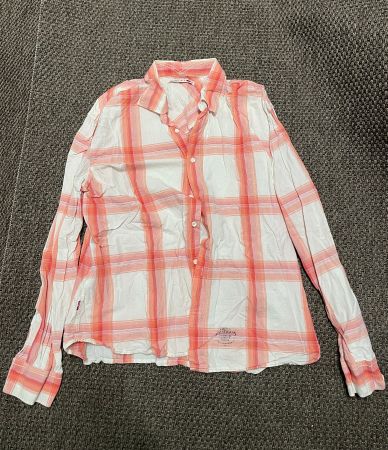 Levis kariertes Hemd weiss rosa langarm XL