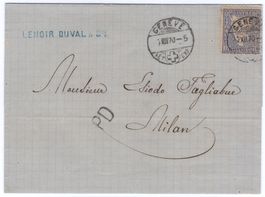30 Rp. Sitzende Helvetia auf Beleg von GENÈVE nach MILAN