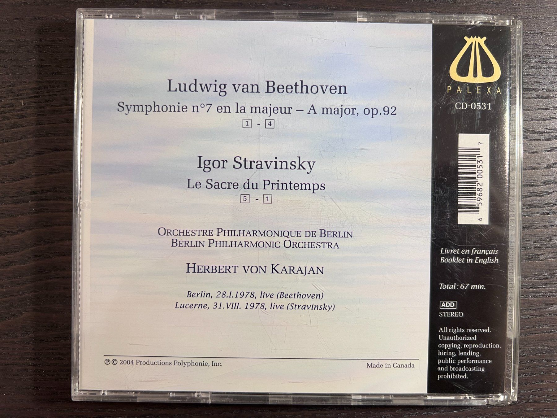CD: Herbert von Karajan - Beethoven & Stravinsky – Usato da Zürich venduto da MusikFreunde 1