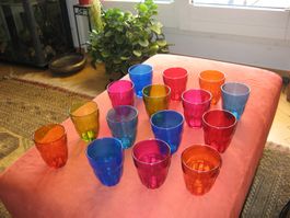 15 bunte Trinkgläser Bormioli Rocco