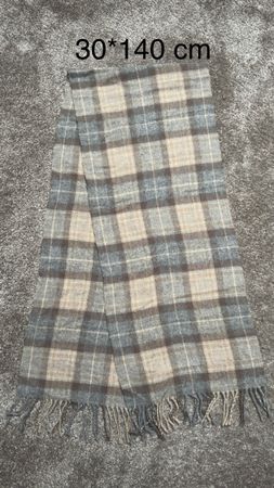 Écharpe à carreaux gris beige – Schal
