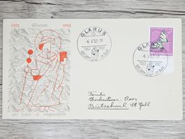 CL02 Enveloppe + Timbre Suisse 1952