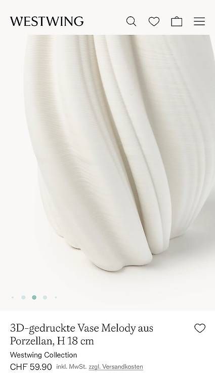 Westwing Vasi & Recipienti: 3D-gedruckte Vase Westwing – Nuovo e nell'imballaggio originale da St. Gallen venduto da Alina.33 4