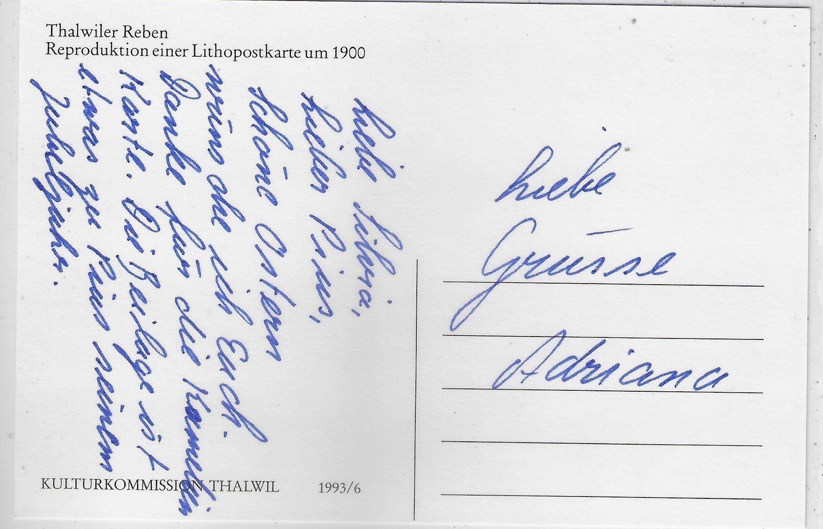 Cartoline postali: Gruss aus Thalwil - Repro – Usato da Ettingen venduto da Kartenplanet 1