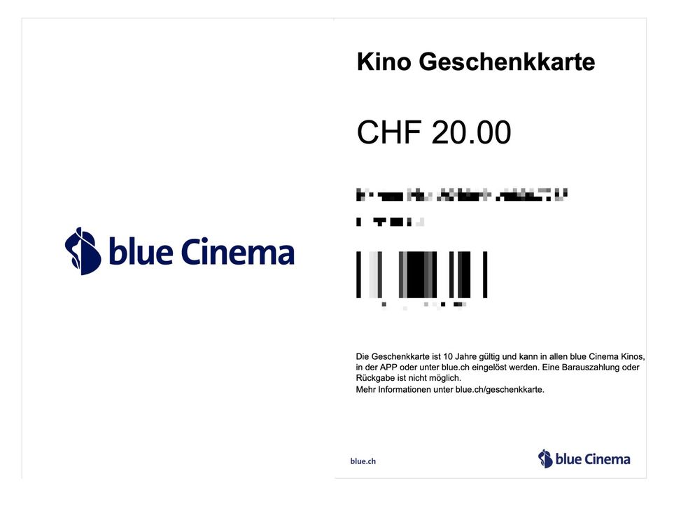 Kitag Kino Blue Cinema Gutschein 20. Kaufen auf Ricardo