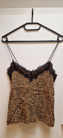 Bershka Top, XS, Leoprint mit Spitze