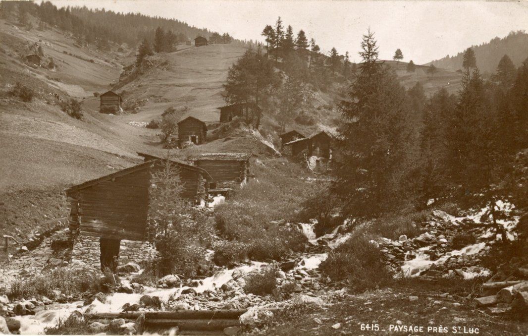 Cartoline postali: St. Luc   VS   -    Paysage près ST. LUC – Usato da Brig venduto da Valcards54