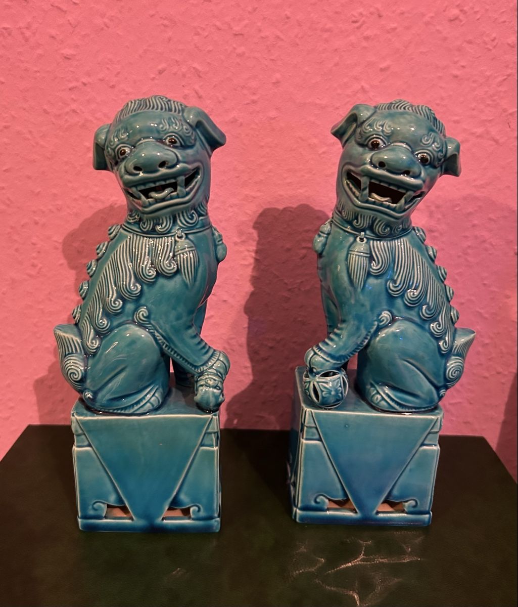 Statuette: Statuettes chinoises chiens Foo  turquoise - Déco tendance! – Usato da Petit-Lancy venduto da Pierre_le_voyageur 5