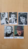 Original Autogramme auf Vintage Postkarten / Karte (5 Stück)