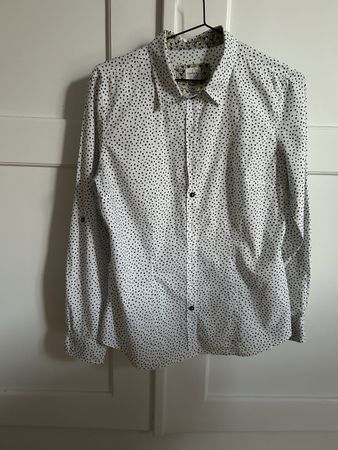 Bluse Taifun, weiss mit Punkten, Gr. M