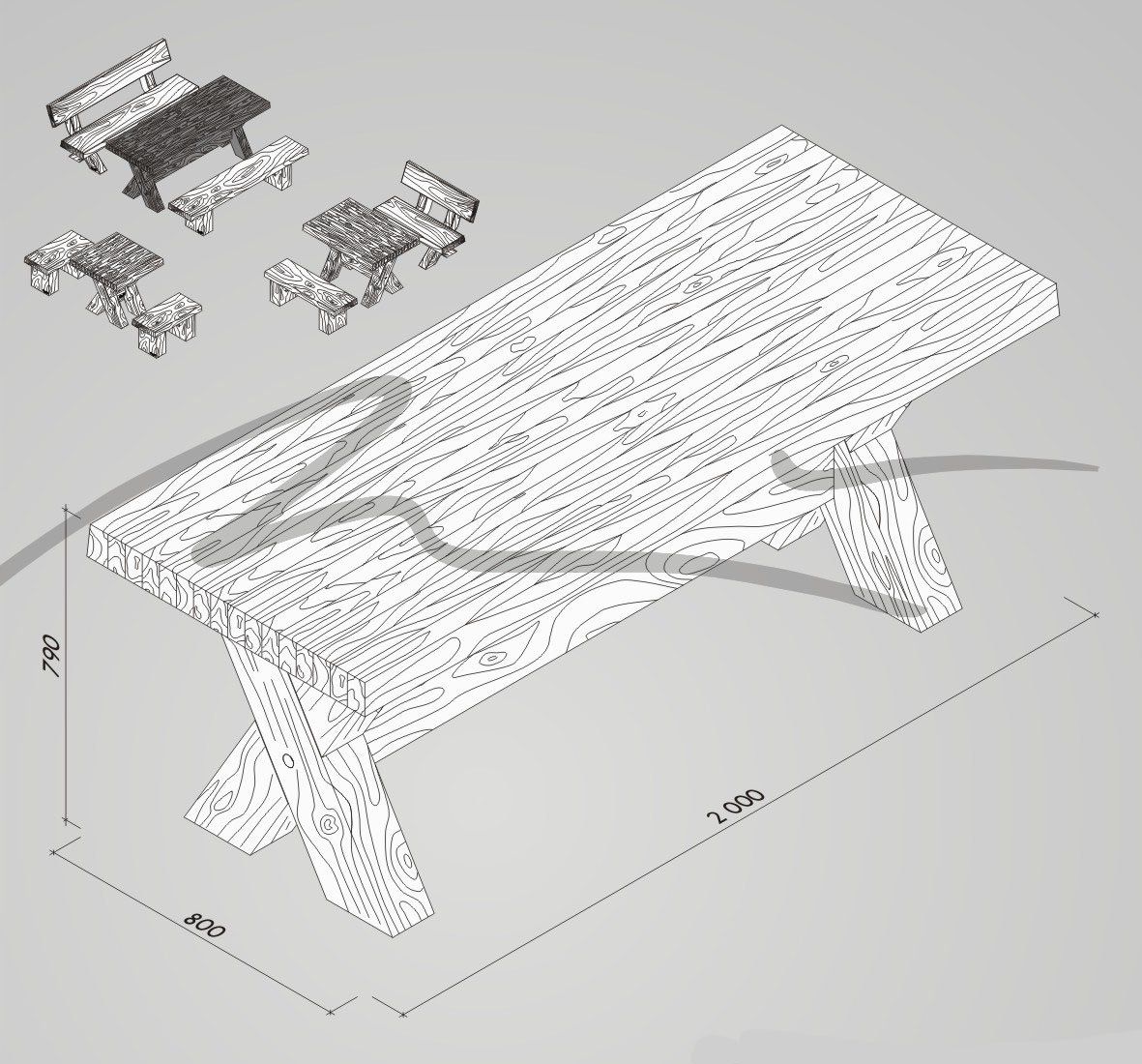 Tavoli: Beton-Tisch 200 mit Holzimitation – Nuovo (secondo la descrizione) da Herbetswil venduto da AHA-Garten 3