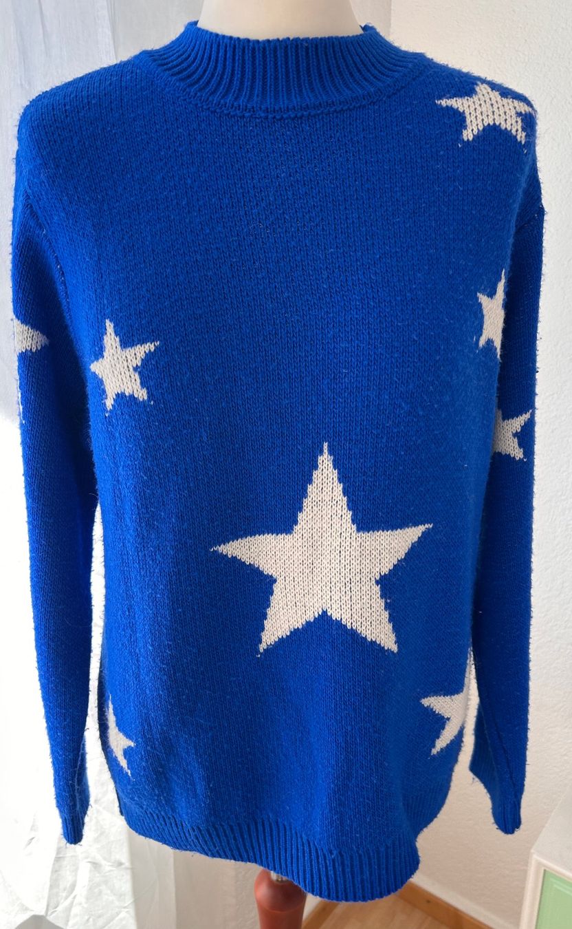 Pullover & Sweatshirts: Meet x Tiger Pulli Pullover, knallblau & Sterne, M, sweater – Gebraucht aus Zürich von aboxi