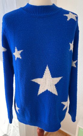 Meet x Tiger Pulli Pullover, knallblau & Sterne, M, sweater