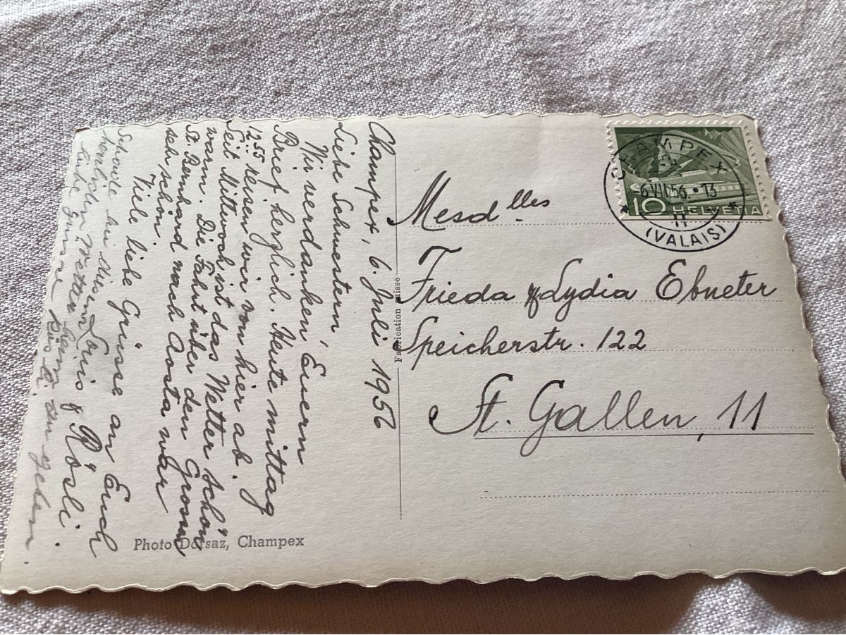 Cartoline postali: Champex 1956 – Usato da Luc (Ayent) venduto da Rebouille 1
