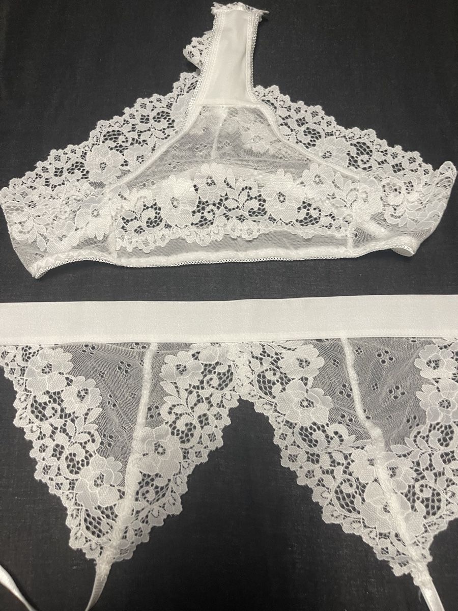 Altra biancheria intima: Set Intimo Bianco Pizzo Elegante e Sensuale-nuovo M/L – Nuovo e nell'imballaggio originale da Locarno venduto da Fixed8 5