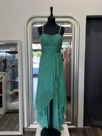 Elegantes grünes Chiffonkleid Größe 36
