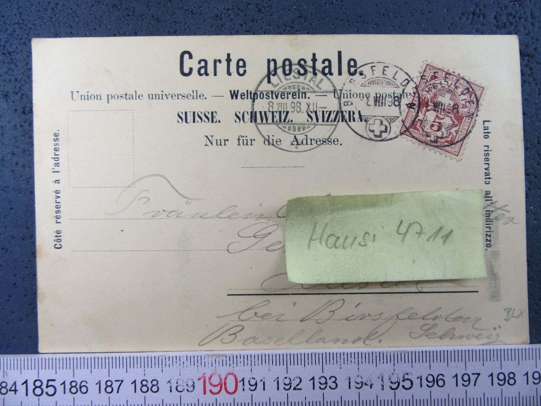 Cartoline postali: BIRSFELDEN BL 1898 PROT.KIRCHE PFARRHAUS BL-AK – Usato da Ettingen venduto da Hausi4711 1