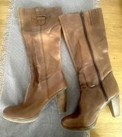 Miss Roberta Stiefel weiches Echtleder Cognac/Braun, Gr. 40