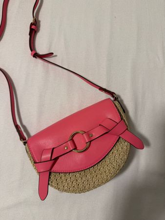 H&M Sommer Tasche mit Umhängegurt, pink und beige, neuwertig