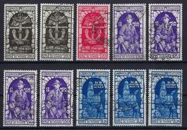 Italienische Briefmarken Serie 1924-1934 gest.