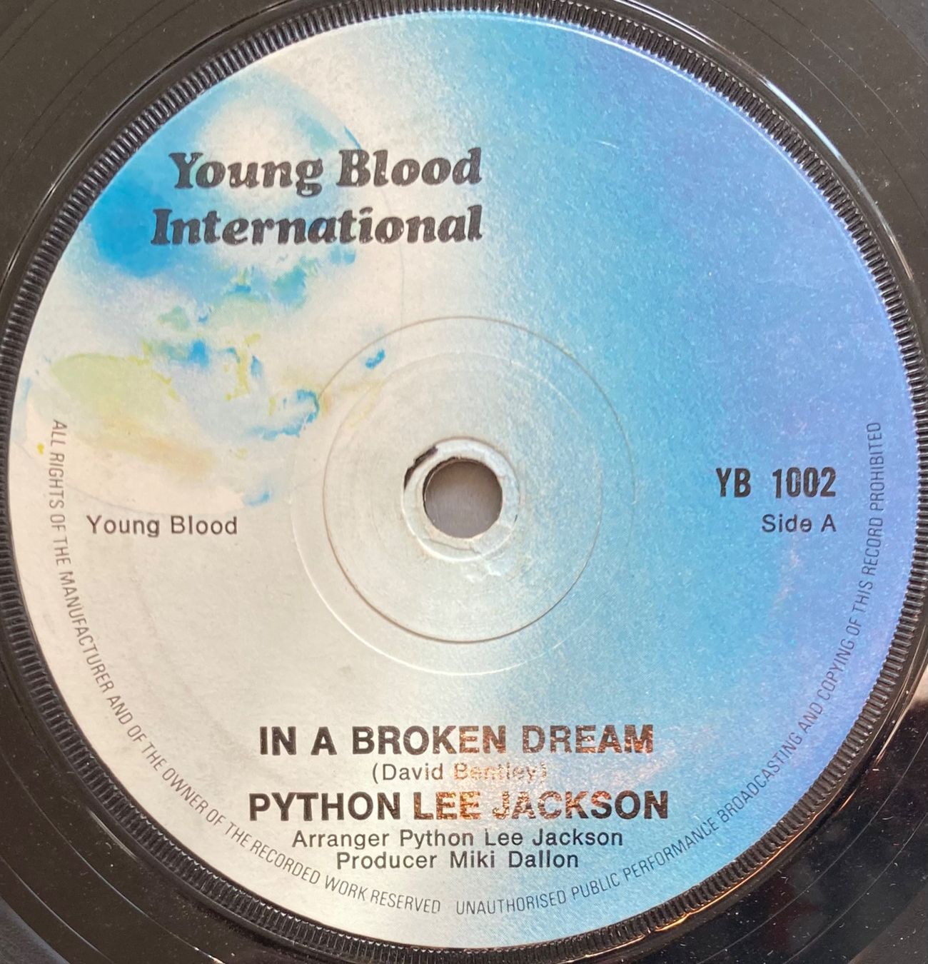 Dischi in vinile: PYTHON LEE JACKSON - IN A BROKEN DREAM – Usato da Poliez-Pittet venduto da Newtown-Records 1