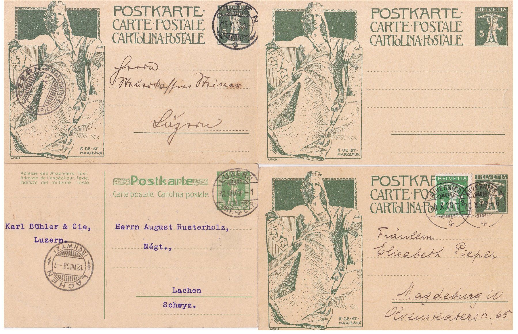 Alle Briefmarken: 40 Stk. Alte CH Postkarten, Karten – Gebraucht aus Münchwilen AG von Nesar 8