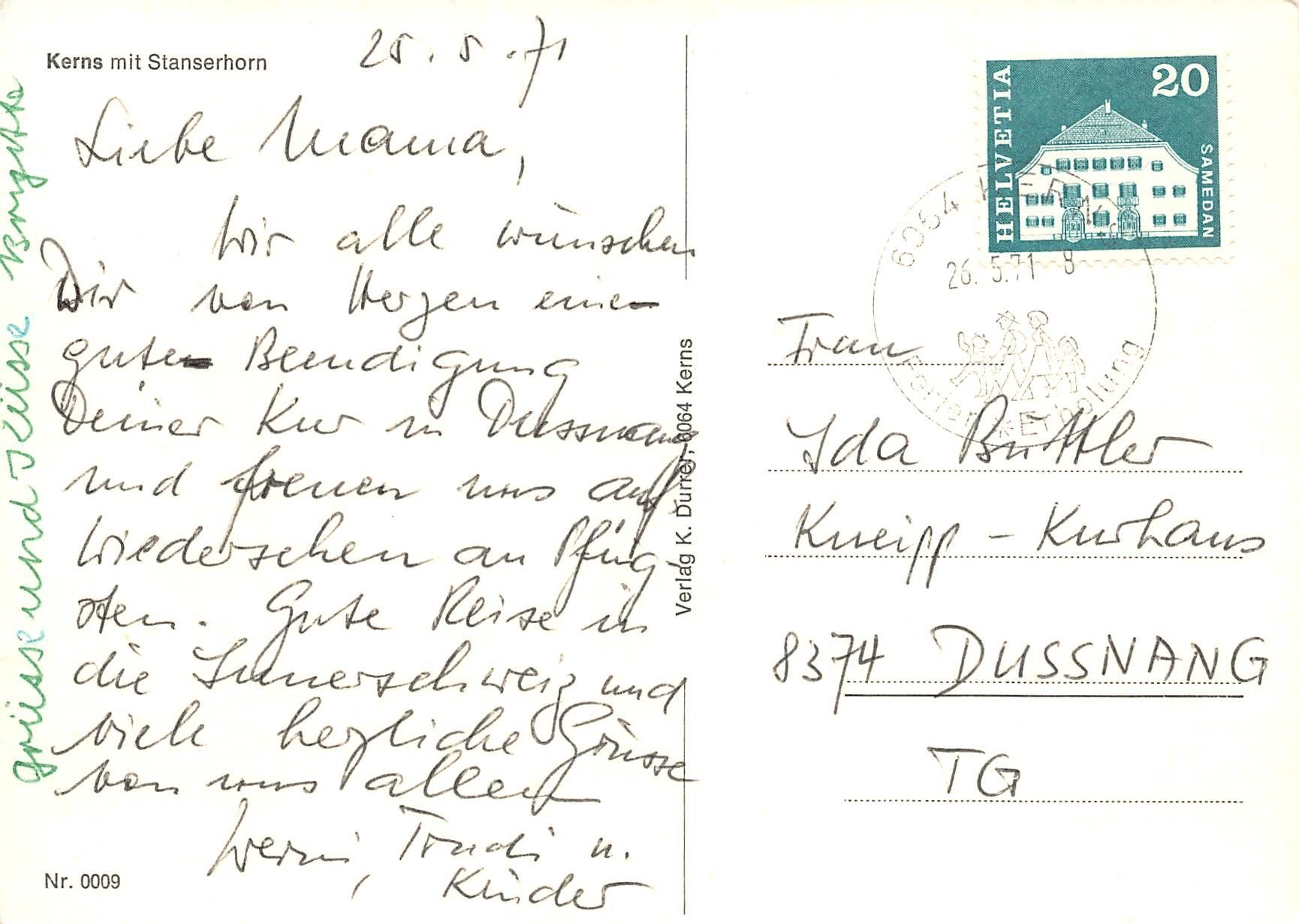 Cartoline postali: Kerns – Usato da Ottikon b.Kemptth. venduto da Neptun1974 1