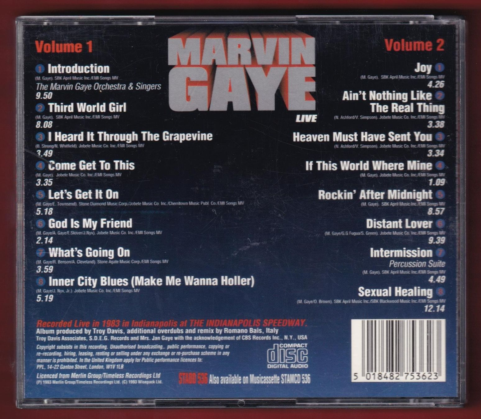 CD: Marvin Gaye - Live (2 CD) – Usato da Zürich venduto da Pfluftl2000 1