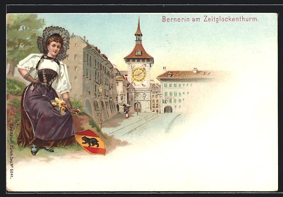 Cartoline postali: Litho Bern, Ortspartie Bernerin am Zeitg – Usato da Berlin venduto da bartko-reher