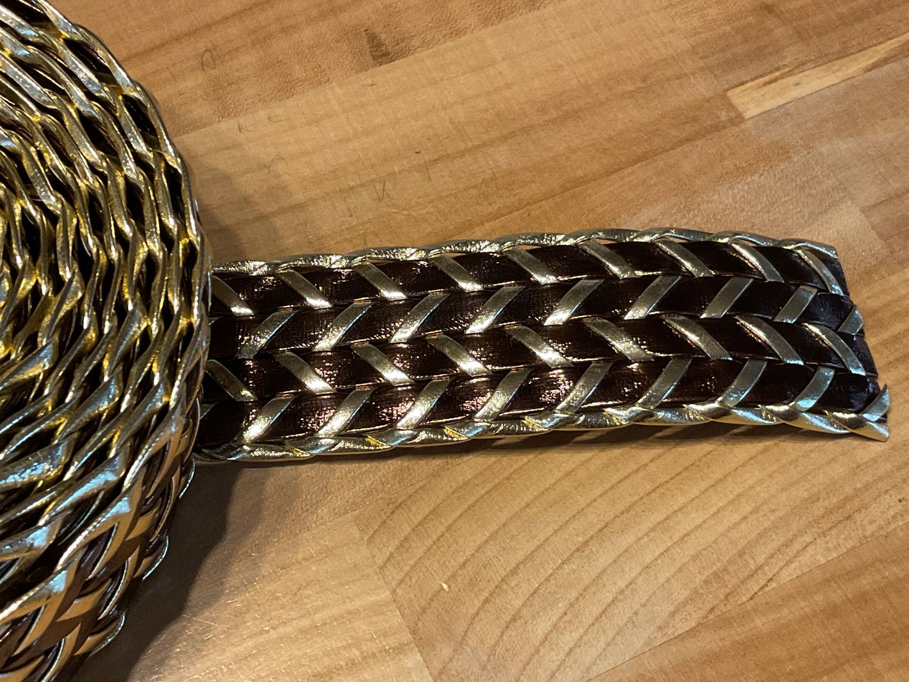 Dekobänder: Kunstleder Band Gold - Braun / 3 Meter – Neu (gemäss Beschreibung) aus Rümlang von euqinom16 1
