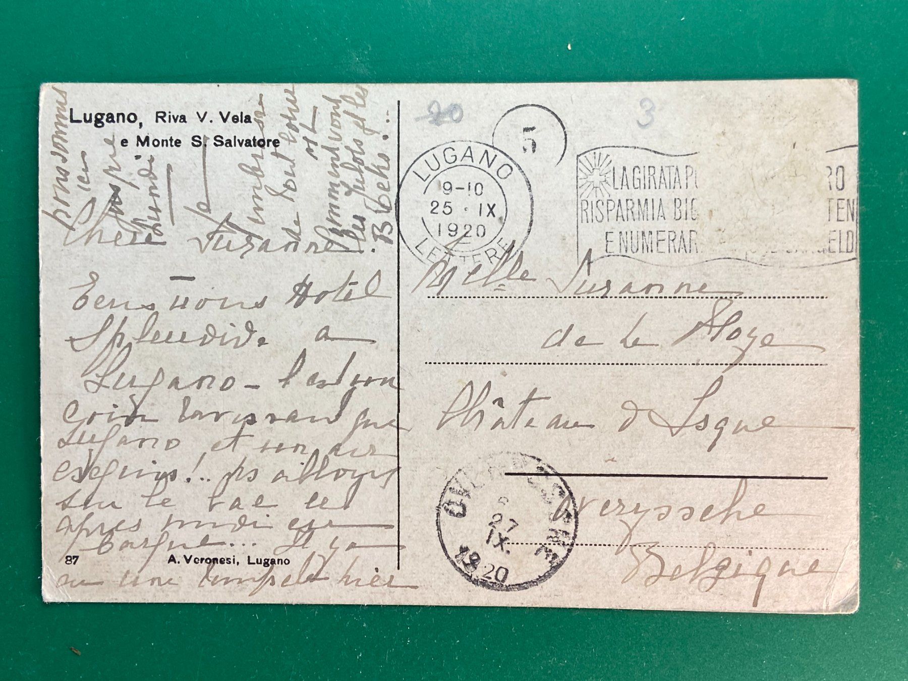 Cartoline postali: Lugano, Riva V. Vela – Usato da Steg VS venduto da danwer74 1