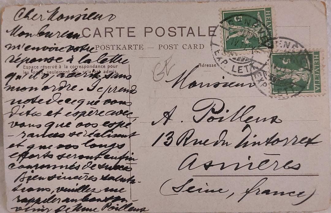 Cartoline postali: GENÈVE  -  Pont Mont Blanc  -  1911 – Usato da Delémont venduto da Domdom1 1
