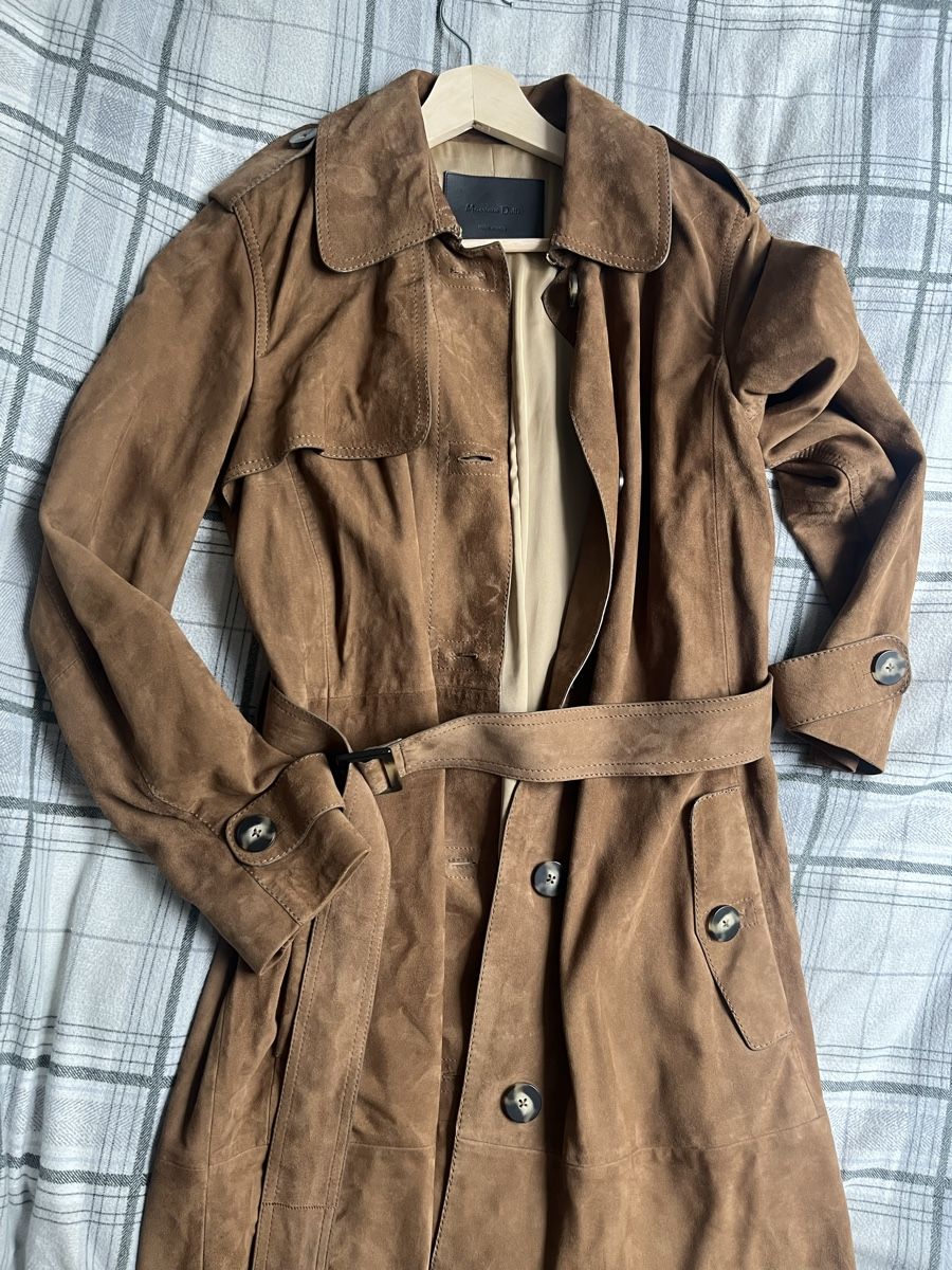 Massimo Dutti Cappotti: Massimo Dutti Wildleder Trenchcoat, Gr. S – Usato da Biel/Bienne venduto da nurrund 4