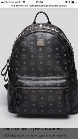 MCM Rucksack Stark mit Nieten, Schwarz, Top Zustand!