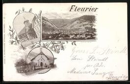 AK Fleurier, L'Église, Vue Panoramique