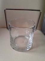 schlichter Kristall -Glas  Eiswürfelbehälter  mit Chrombügel