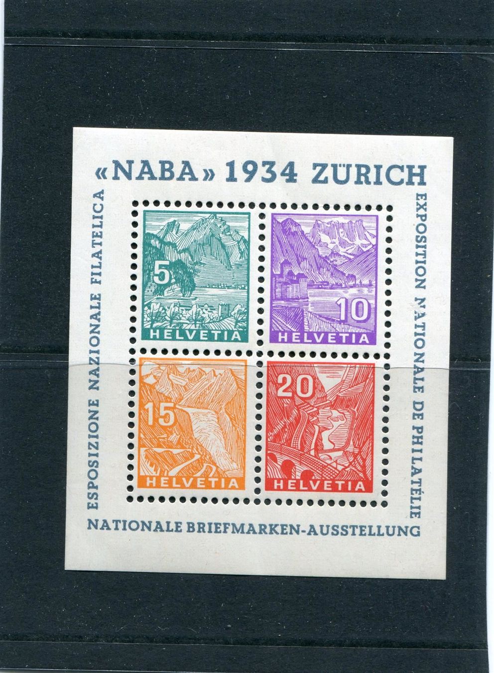 Alle Briefmarken: 1934 NABA Block postfrisch – Gebraucht aus Winterthur von Kyoung