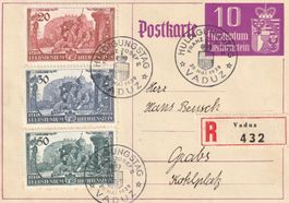 1929, PK mit Satz Huldigungsfeier Franz Josef II als FDC