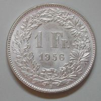 040 CH, 1 FRANKEN 1956 B, SILBER, -unzirkuliert