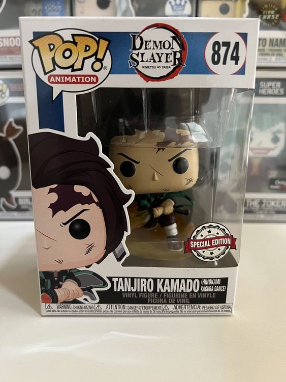 Tanjiro Kamado With Dragon  Demon Slayer  Pop Vinyl Animation Series Funko Glows In The Dark Exclusive