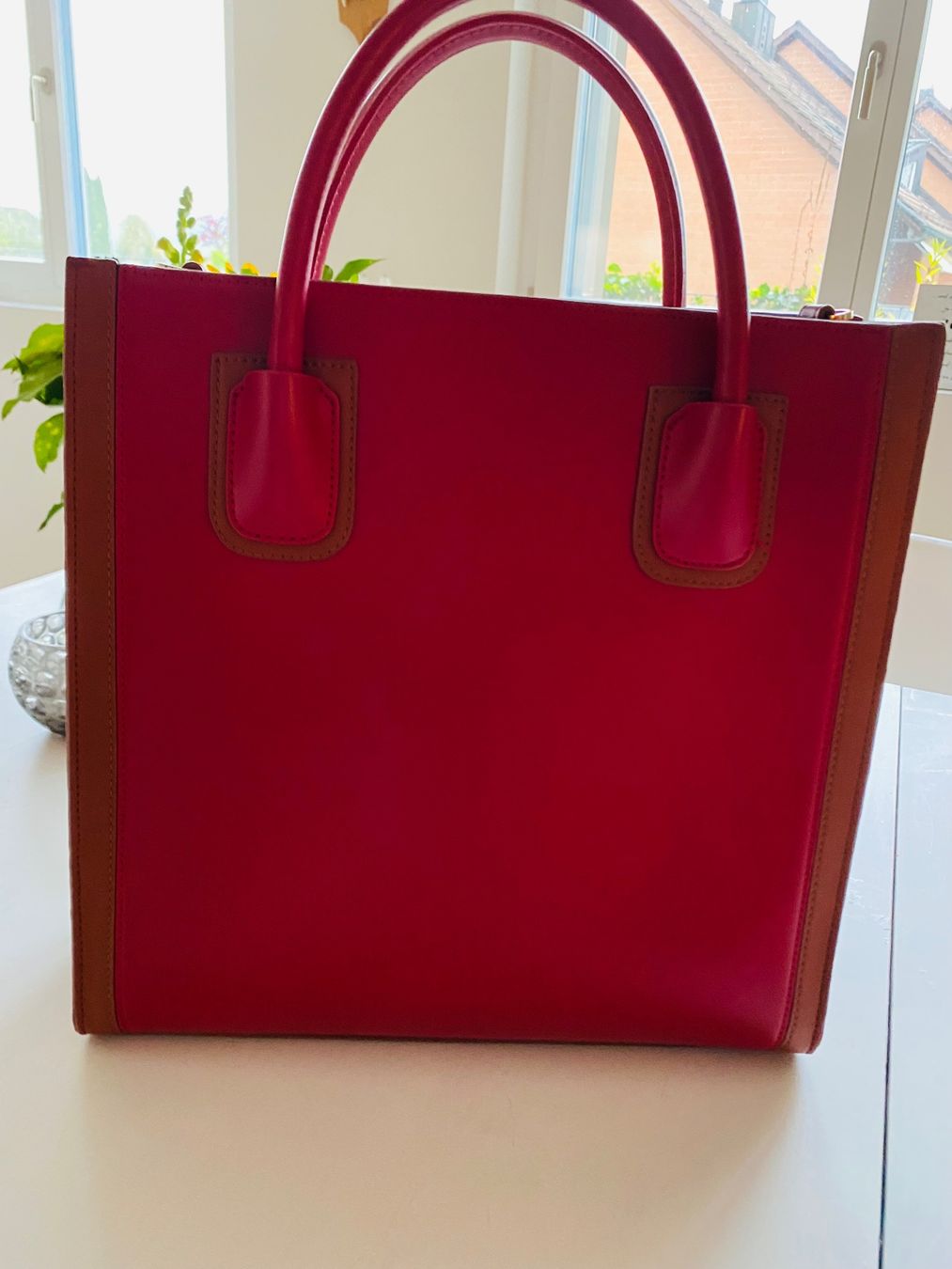 Taschen für Damen: Handtasche Nenette  rot & cognac neu – Neu (gemäss Beschreibung) aus Dietschwil von adr_gs9w 4