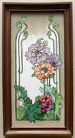 🌟 1900 Jugendstil Bild Blumen gemalte Fliese Kachel Mohn 🌟