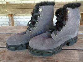 NEUE NOCLAIM echt Leder Stiefelette grau Gr. 40 - 42289