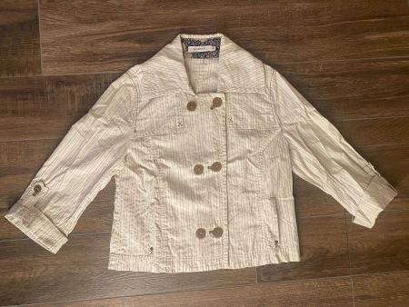 Sandwich Jacke leicht gestreift beige Gr. 40